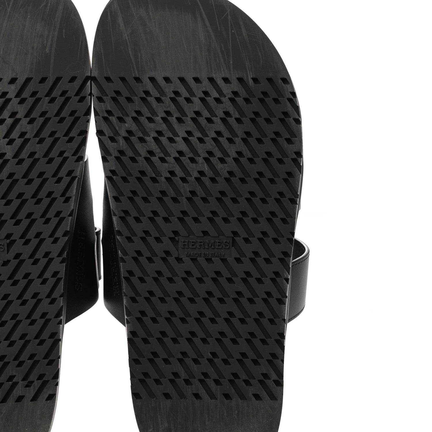 Hermes Calfskin Womens Chypre Sandals 38.5 Black 6 of 12