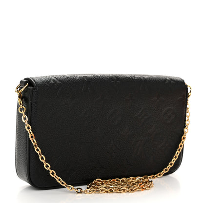Louis Vuitton Empreinte Pochette Felicie Chain Wallet Black 3 of 10