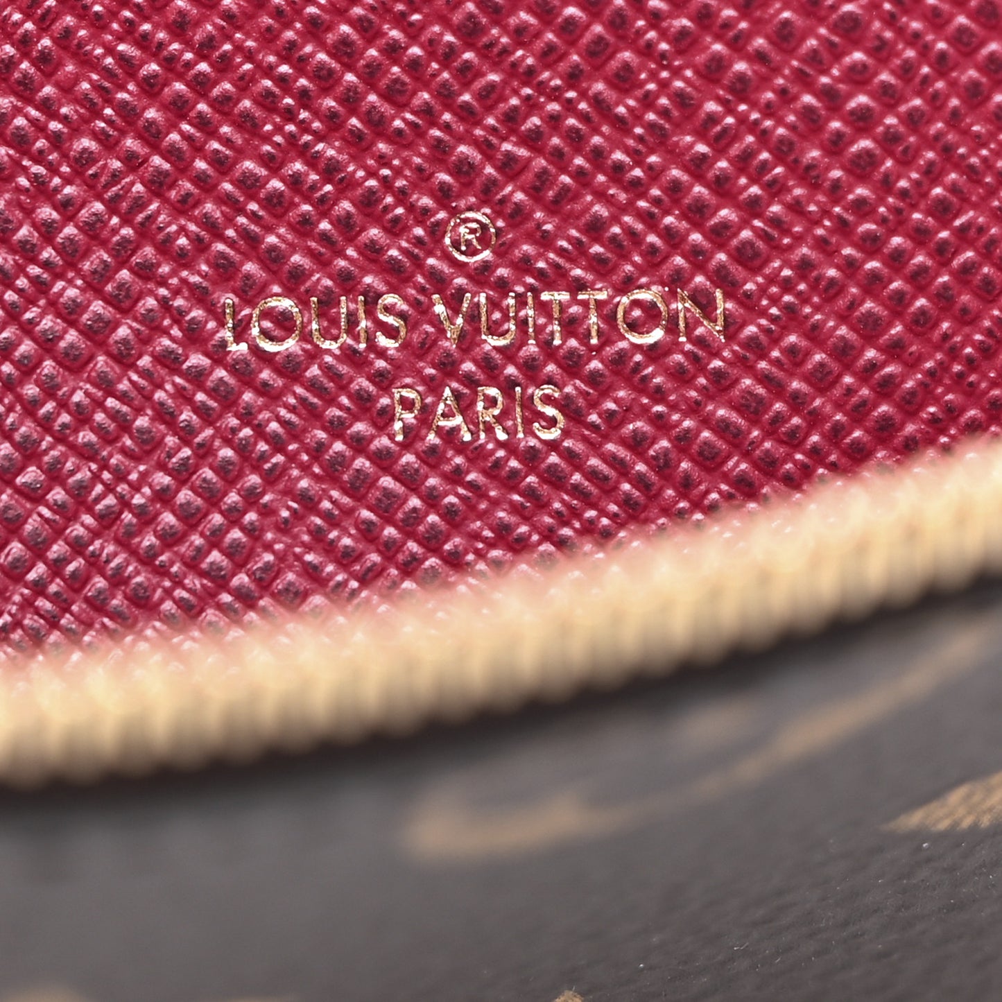 Monogram Felicie Chain Wallet Zippered Insert Fuchsia