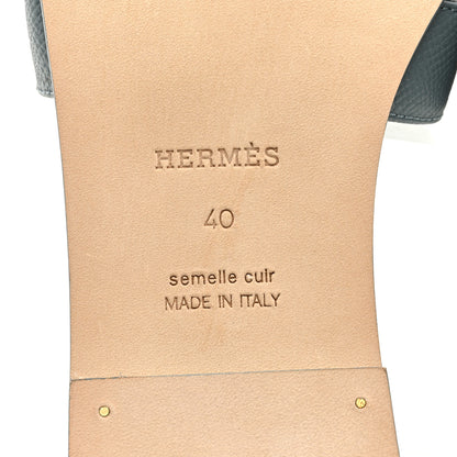 Hermes Epsom Oran Sandals 40 Gris Antarctique 6 of 9