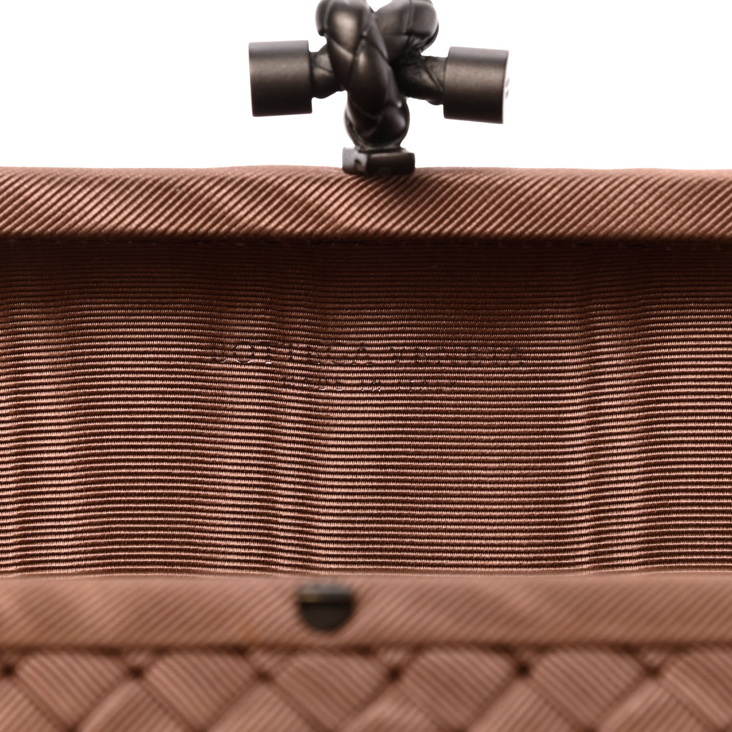 Bottega Veneta Satin Intreccio Impero Stretch Knot Clutch Camel 6 of 7