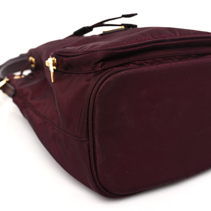 Prada Re-Nylon Saffiano Duet Bucket Crossbody Bag Bordeaux 9 of 10