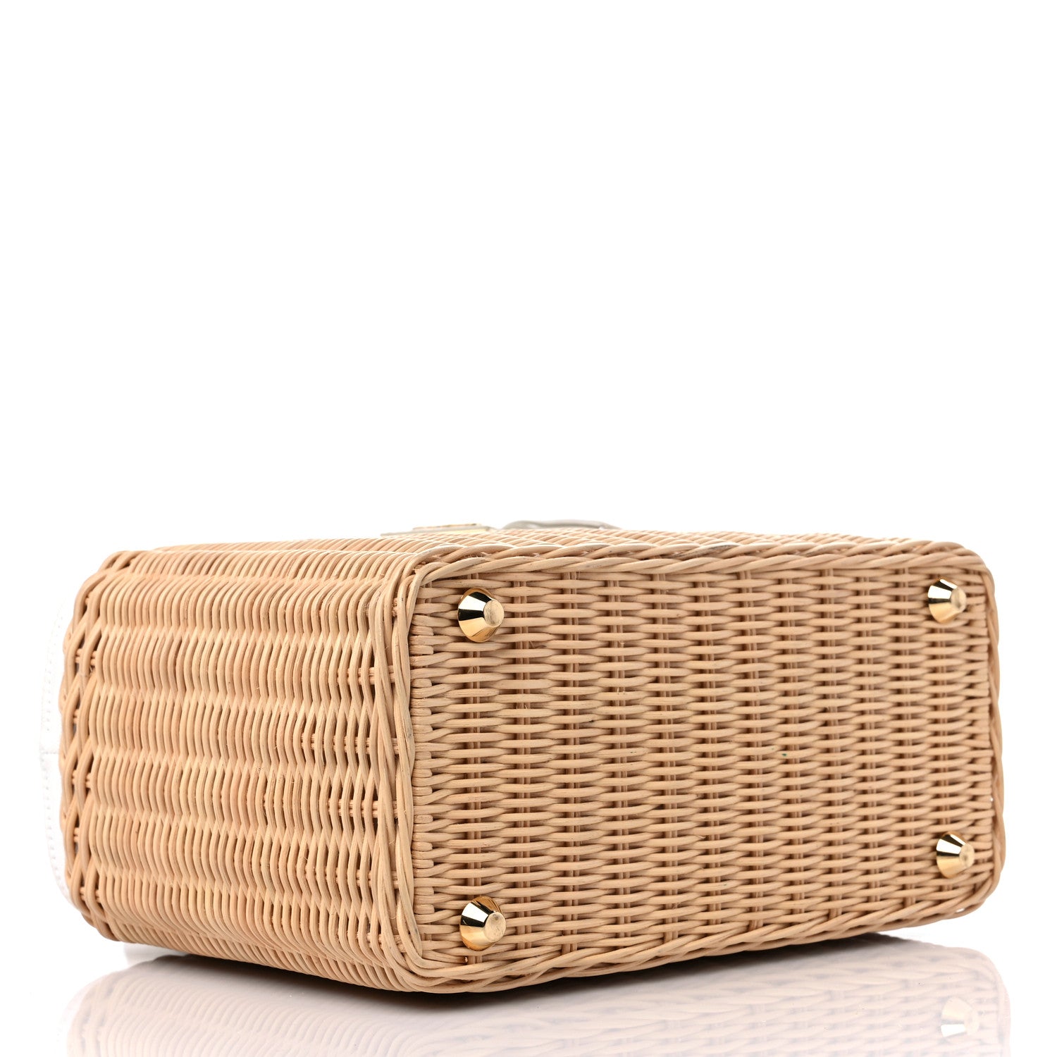 Prada Wicker Canvas Tote Naturale White 4 of 14