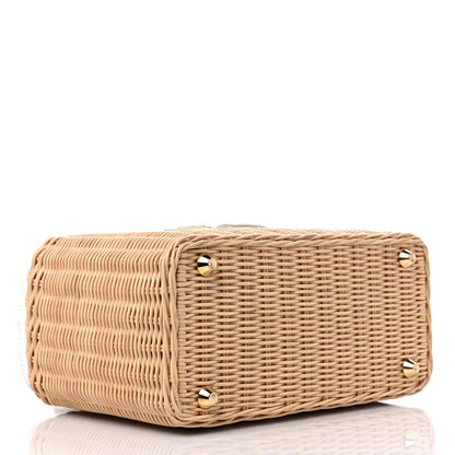Prada Wicker Canvas Tote Naturale White 4 of 14