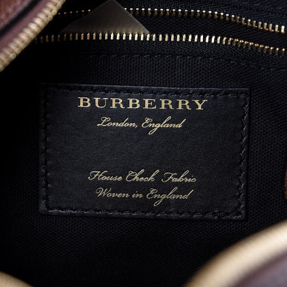 Burberry House Check Derby Calfskin Small Alchester Bowling Bag Tan 7 of 13