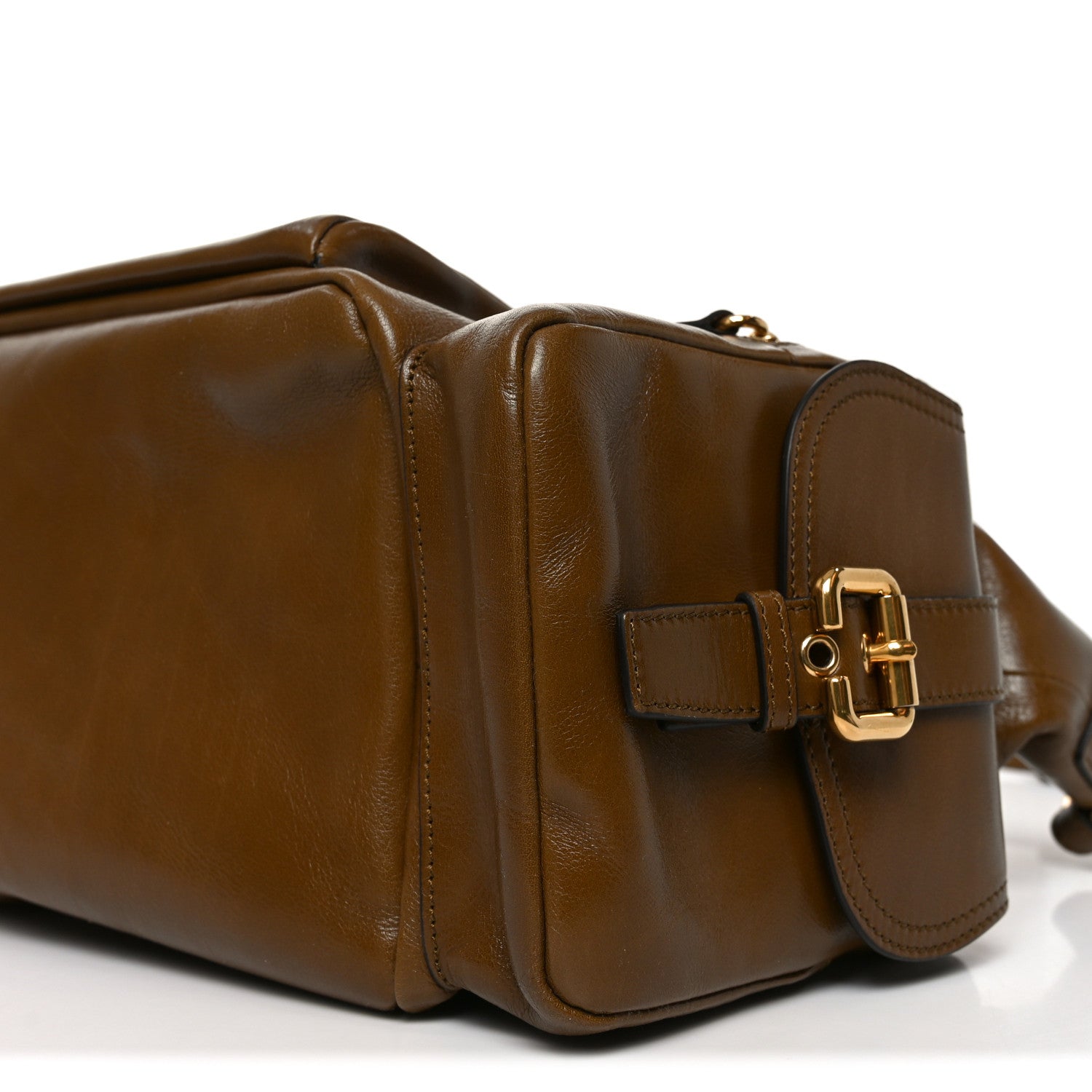 Chloe Shiny Calfskin Large Double Carry Camera Bag Dark Khaki 10 of 10