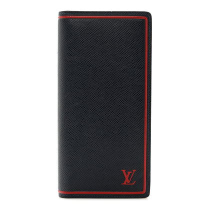 Louis Vuitton Taiga Portofeuil Brazza Wallet Black Red 1 of 8