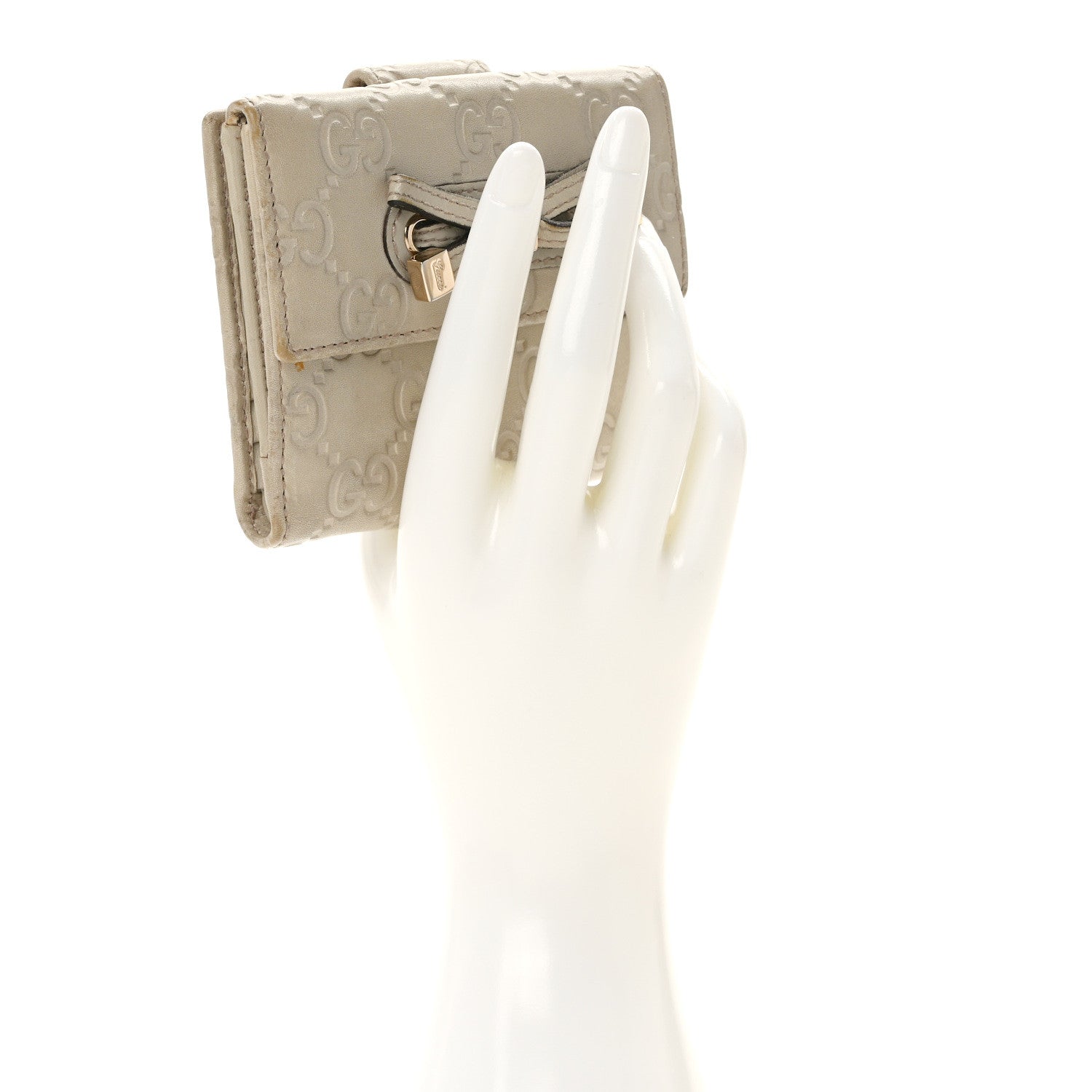 Gucci Guccissima Princy French Flap Wallet Off White 2 of 11