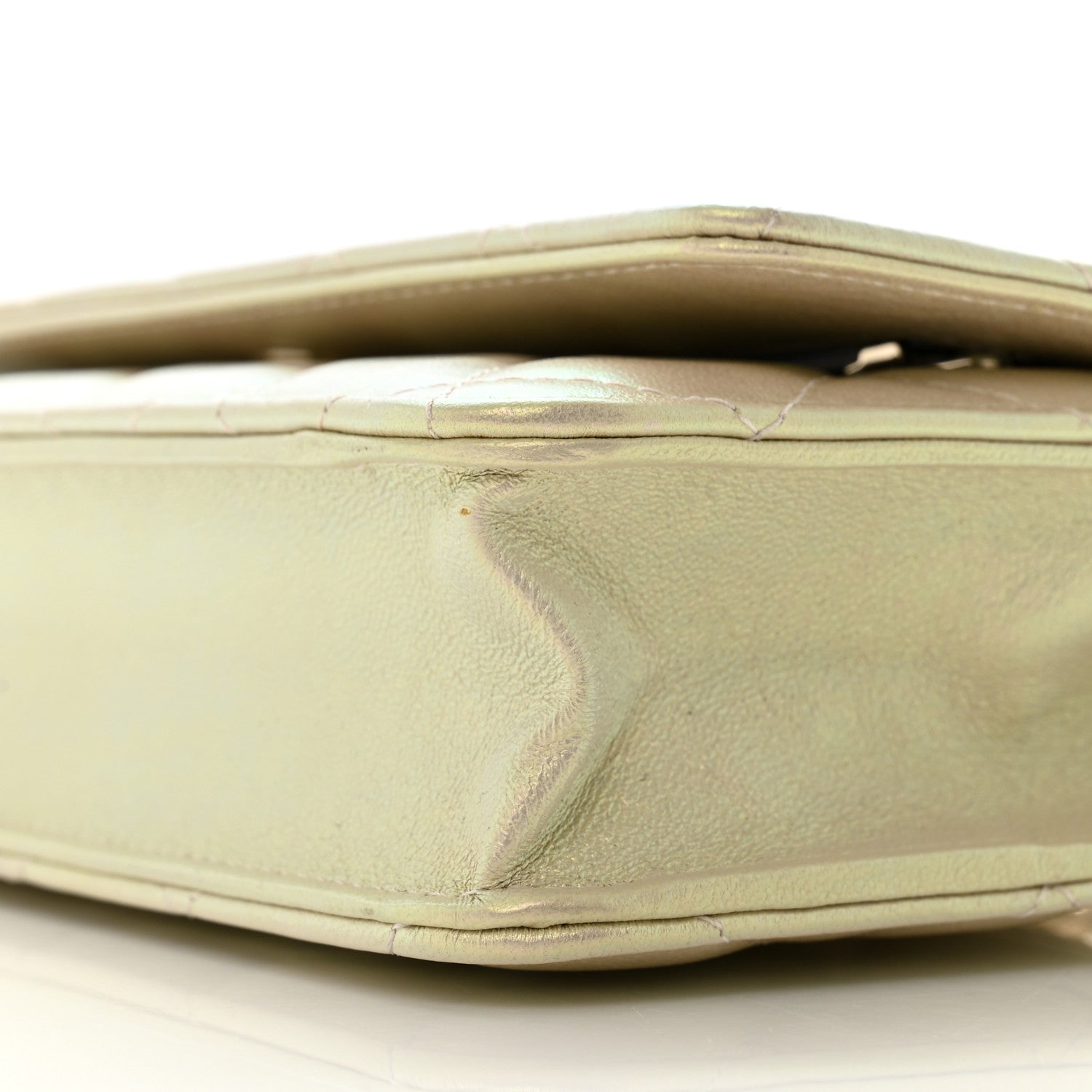 Chanel Iridescent Lambskin Quilted Wallet On Chain WOC Ivory 11 of 14