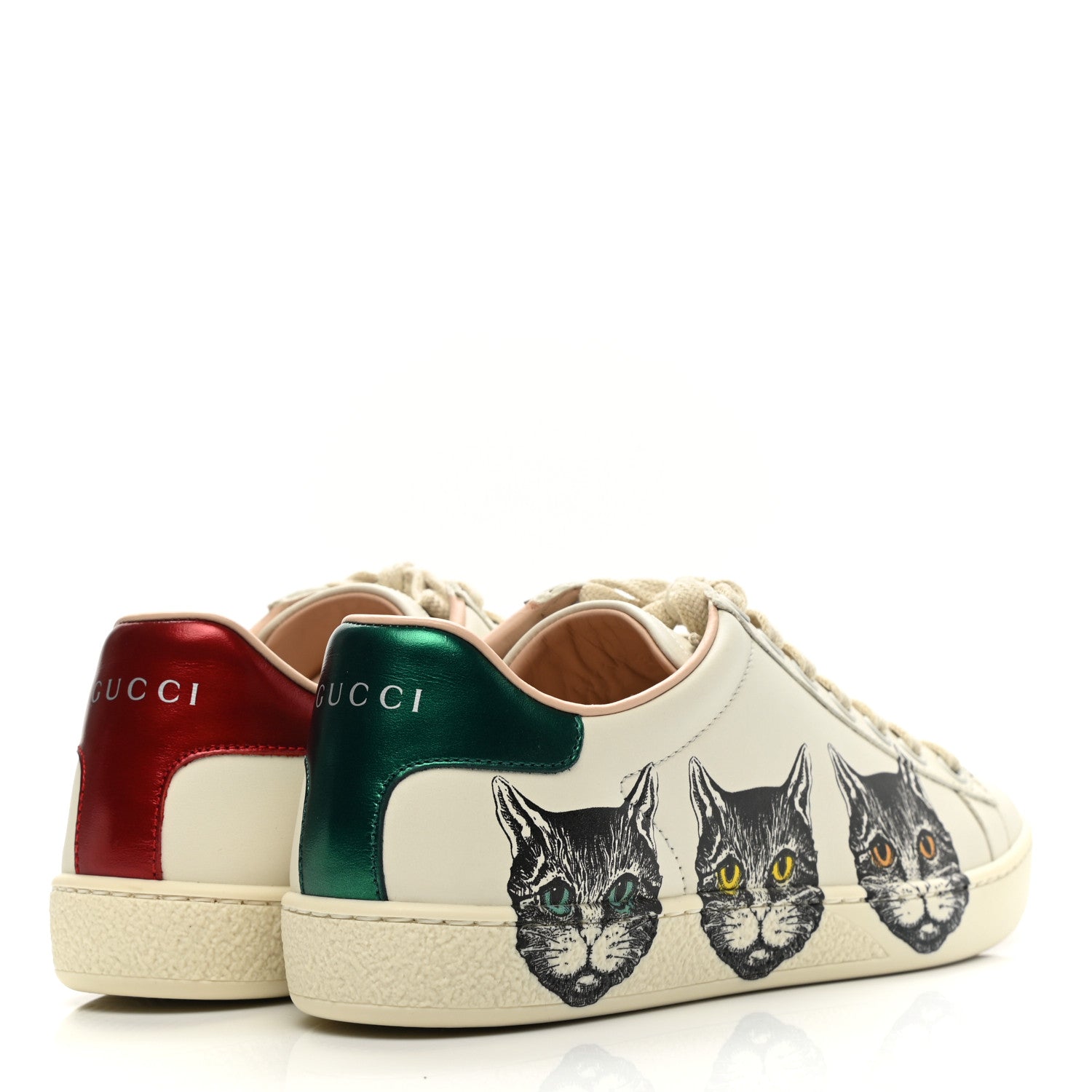 Gucci Calfskin Mystic Cat Print Womens Ace Sneakers 36 White 4 of 10