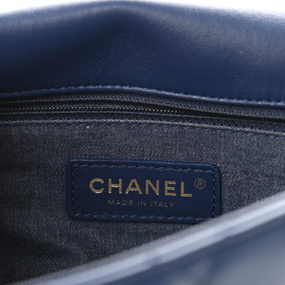 Chanel Lambskin Quilted Resin Bi-Color Chain Flap Bag Navy 6 of 11