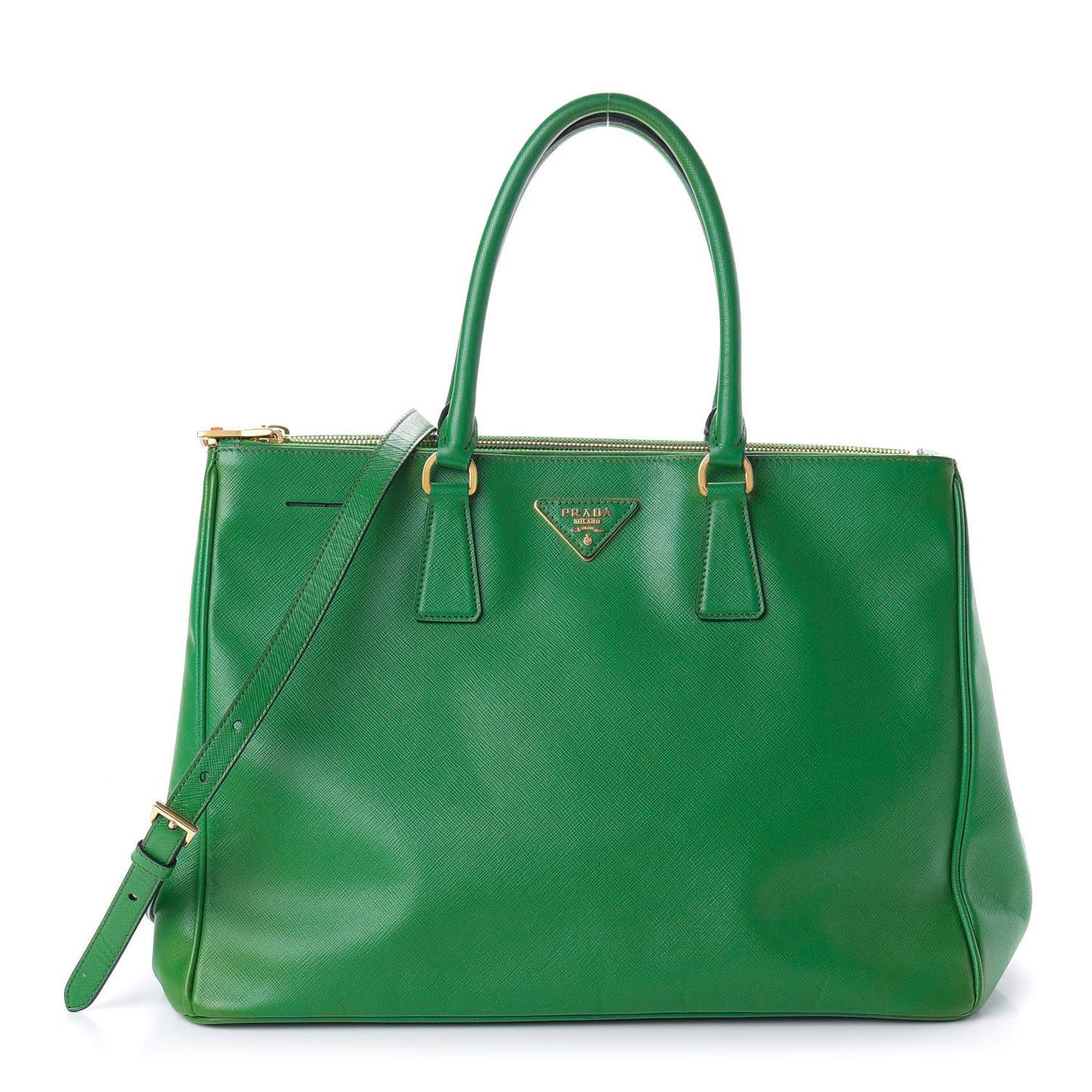 Saffiano Large Galleria Double Zip Tote Verde