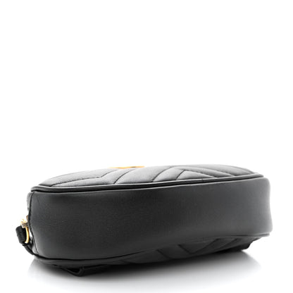 Gucci Calfskin Matelasse GG Marmont Belt Bag 85 34 Black 4 of 11