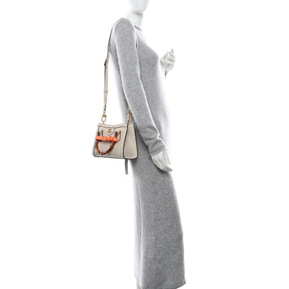 Gucci Wonka Grain Calfskin Mini Diana Tote Bag Mystic White Orange Fluo 3 of 11