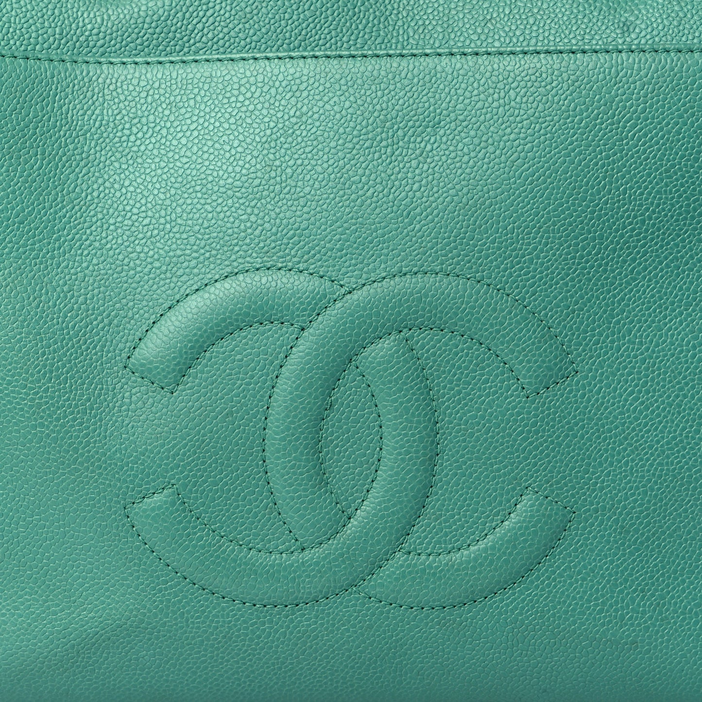 Caviar CC Large Shoulder Bag Green