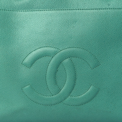 Chanel Caviar CC Large Shoulder Bag Green 9 of 16