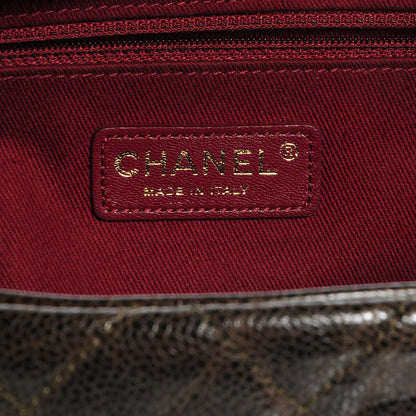 Chanel Crumpled Grained Calfskin Maxi Shiva Flap Khaki 9 of 9