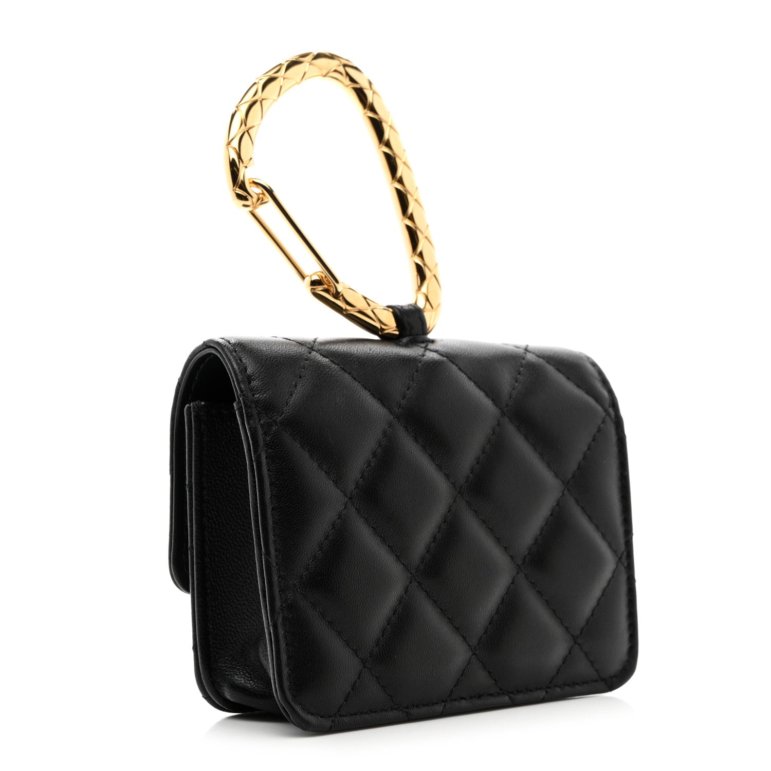 Chanel Lambskin Quilted CC Hook Card Holder Black 3 of 8