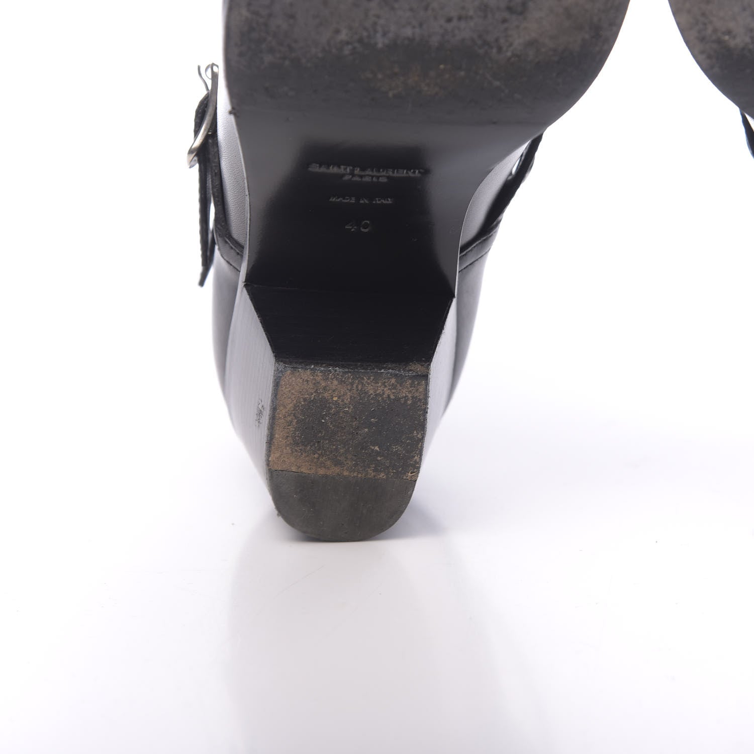 Saint Laurent Calfskin Rock Rivet Stud Booties 40 Black 10 of 11
