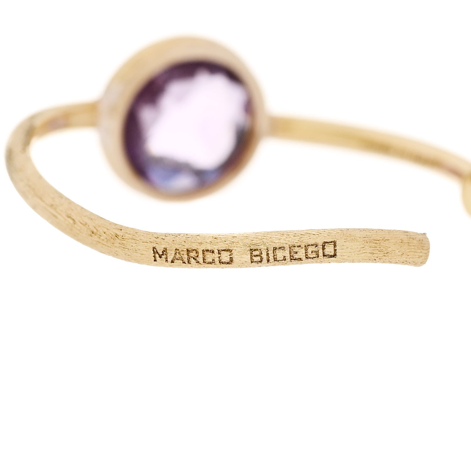 Marco Bicego MARCO BICEGO 18K Yellow Gold Amethyst Jaipur Hoop Earrings 4 of 6