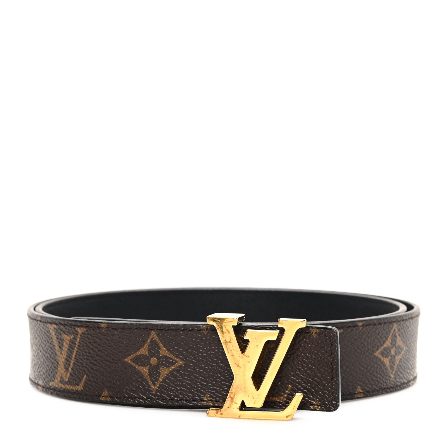 Louis Vuitton Calfskin Monogram 30mm LV Initiales Reversible Belt 90 36 Black 1 of 5