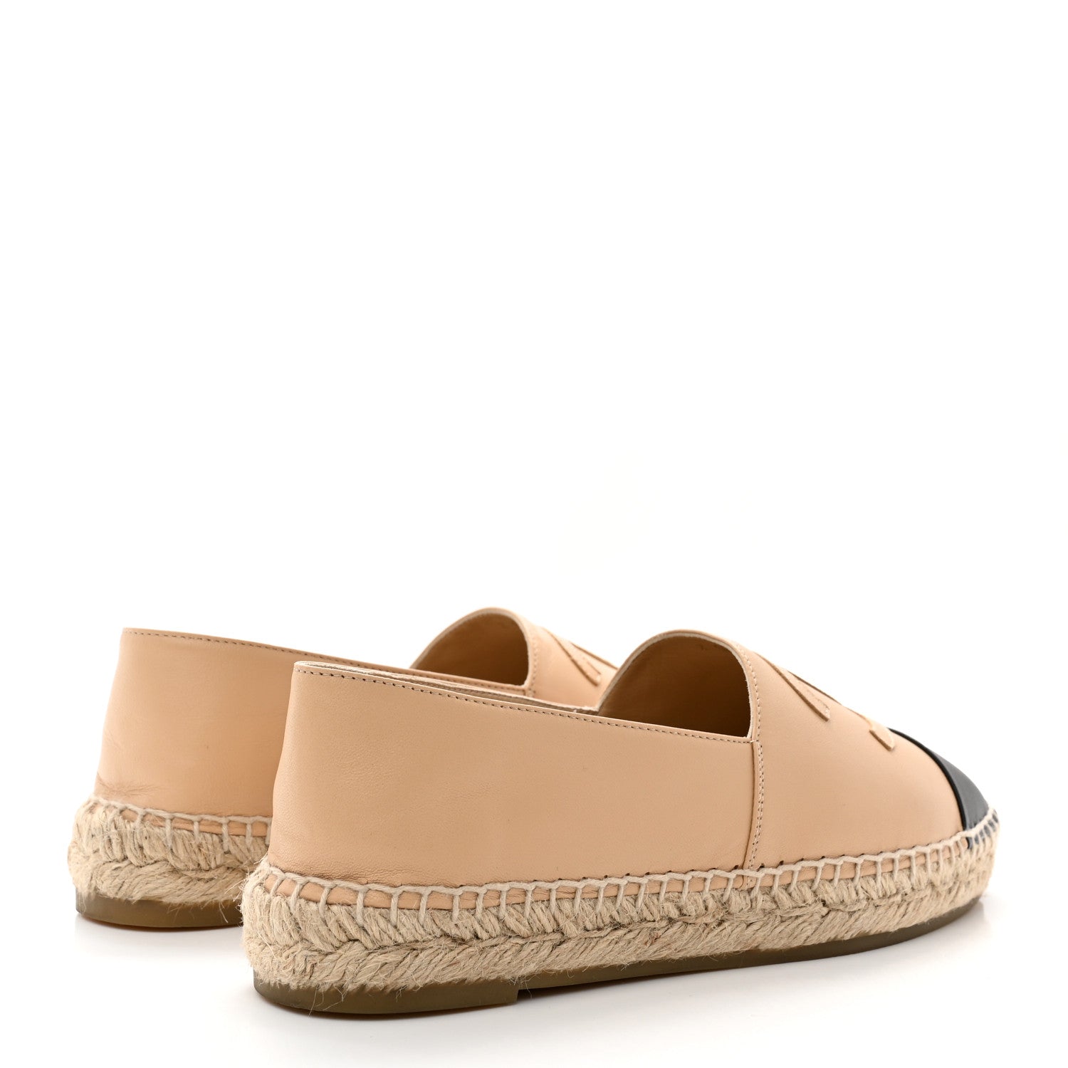 Chanel Lambskin CC Espadrilles 39 Beige Black 4 of 11