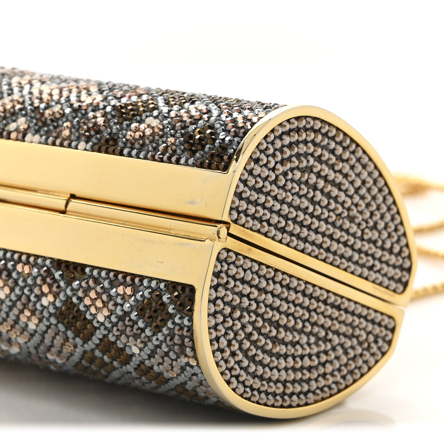 Swarovski Crystal Minaudiere Clutch Multicolor Gold