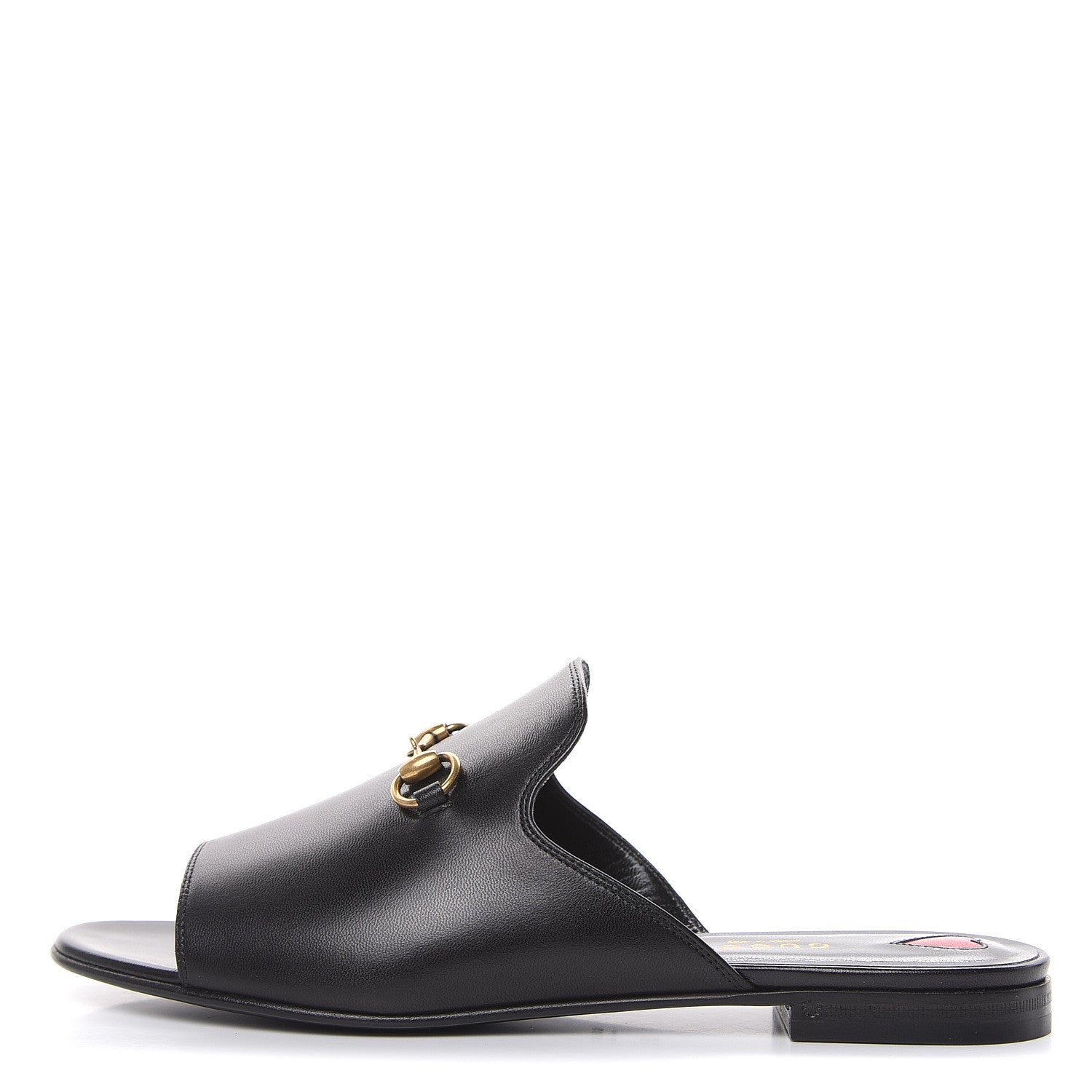 Gucci Malaga Kid Horsebit Slide Sandals 38.5 Black 1 of 9