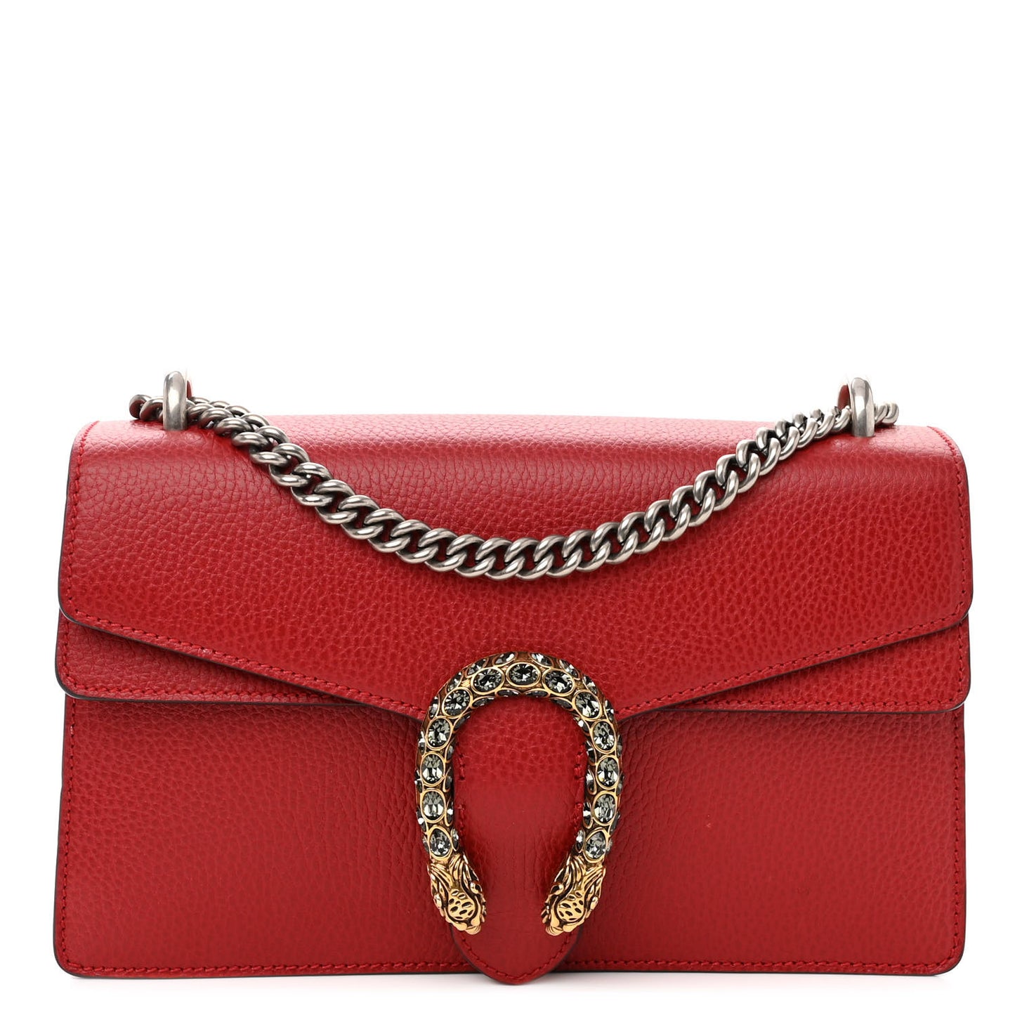 Dollar Calfskin Swarovski Crystal Small Dionysus Shoulder Bag Hibiscus Red