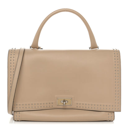 Givenchy Grained Calfskin Studded Small Shark Lock Satchel Natural Beige 1 of 10