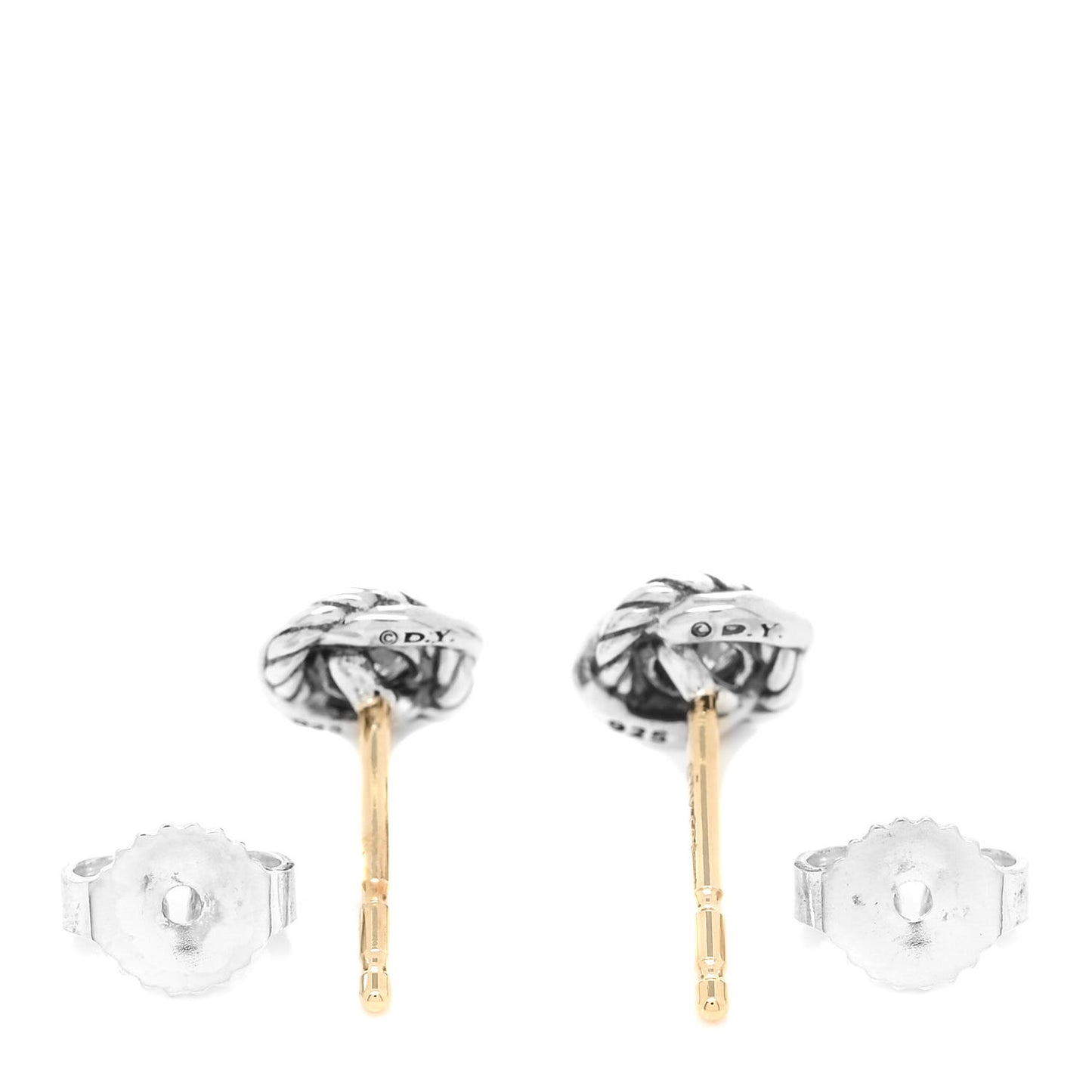 Sterling Silver Diamond 7mm Infinity Stud Earrings