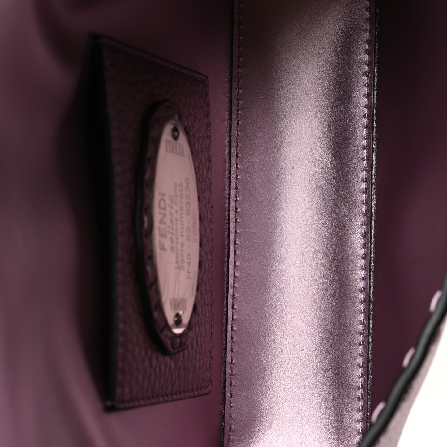 Metallic Cuoio Roma Sellerissima Nappa Sintetica Tape Stitch Mini Baguette Rosa Placca Argento