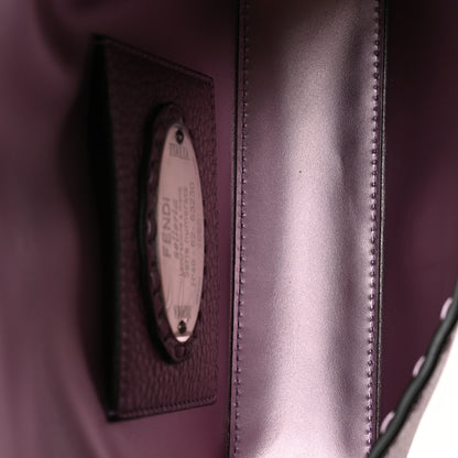 Fendi Metallic Cuoio Roma Sellerissima Nappa Sintetica Tape Stitch Mini Baguette Rosa Placca Argento 5 of 10