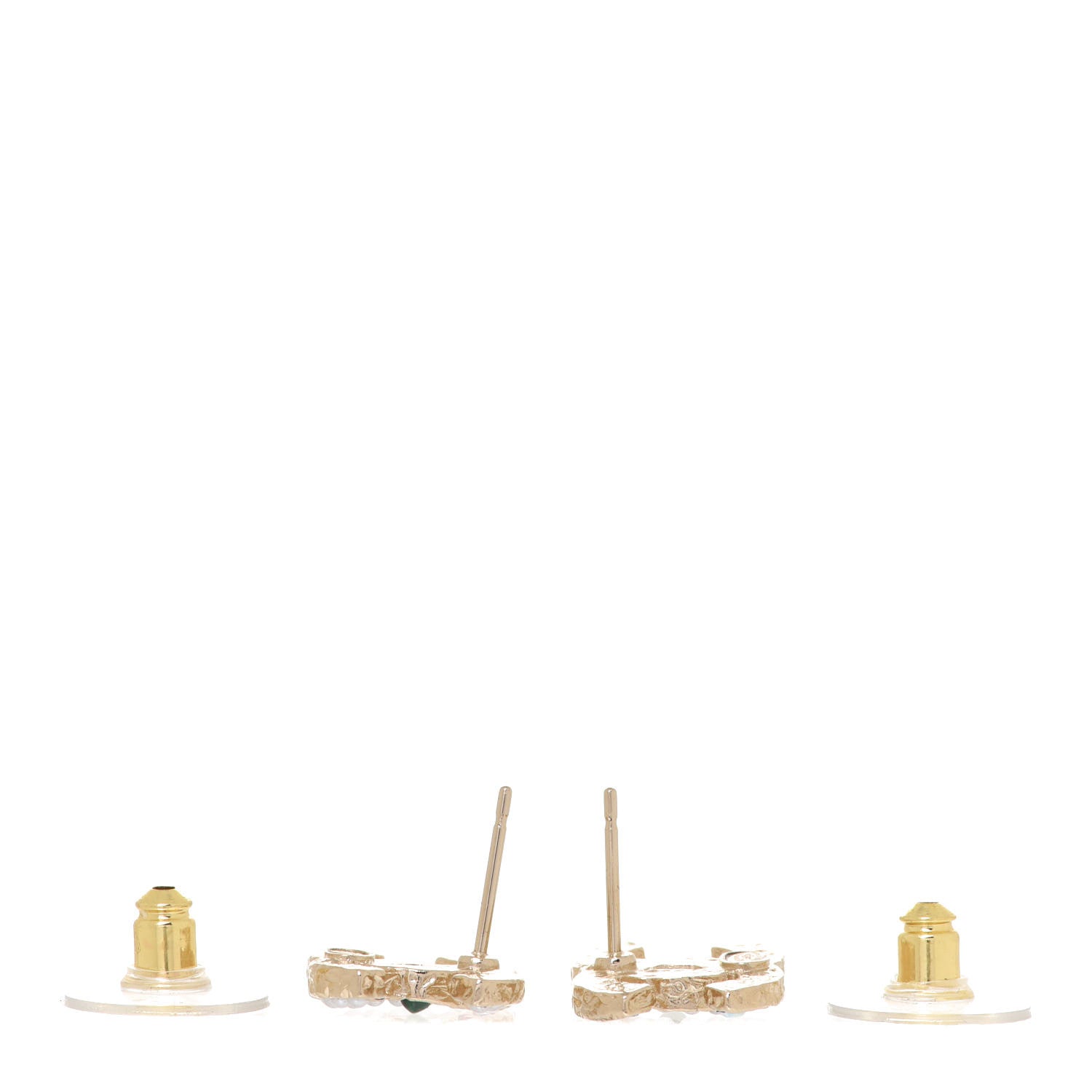 Chanel Pearl Crystal CC Earrings Gold Multicolor 3 of 5