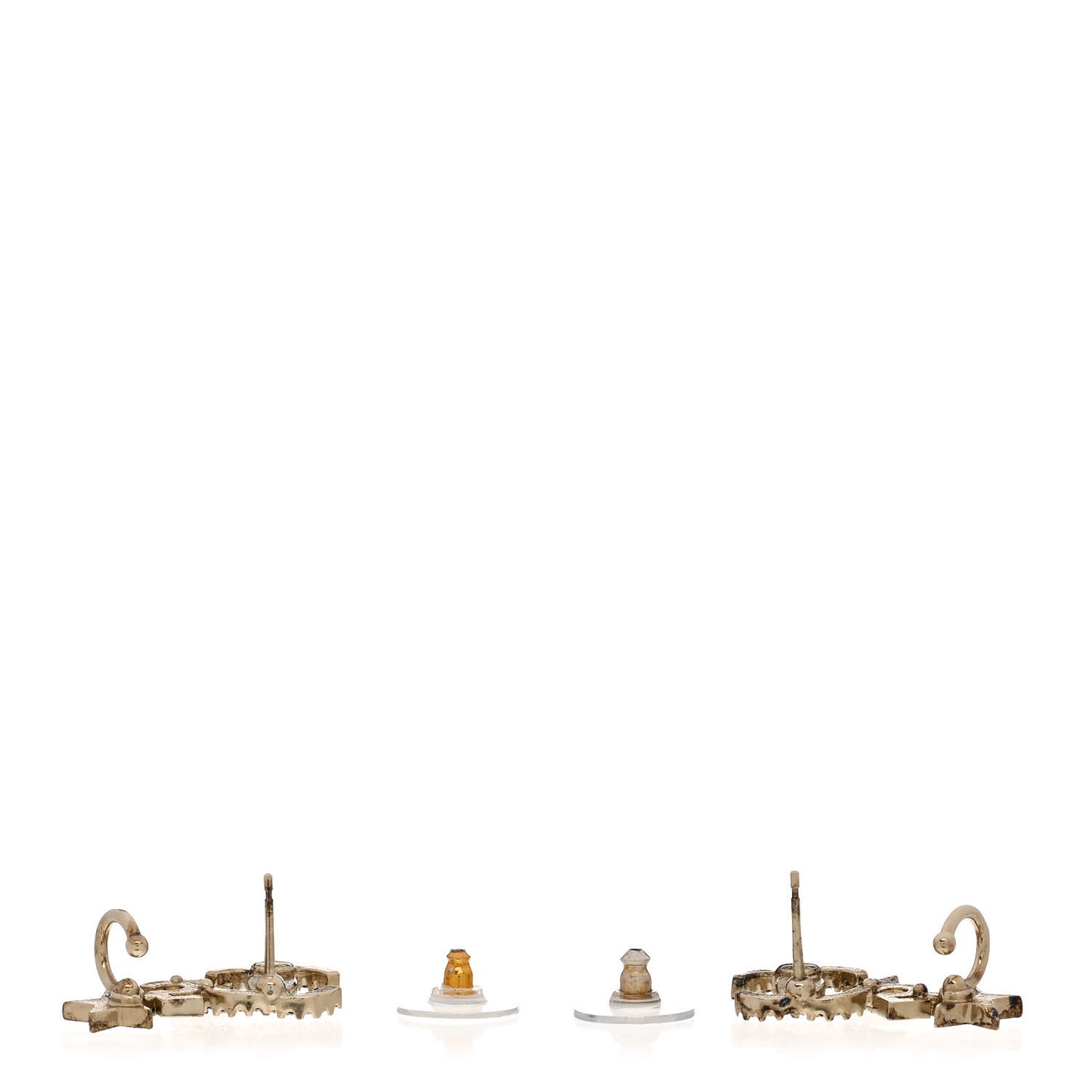 Crystal Star 5 CC Earrings Gold