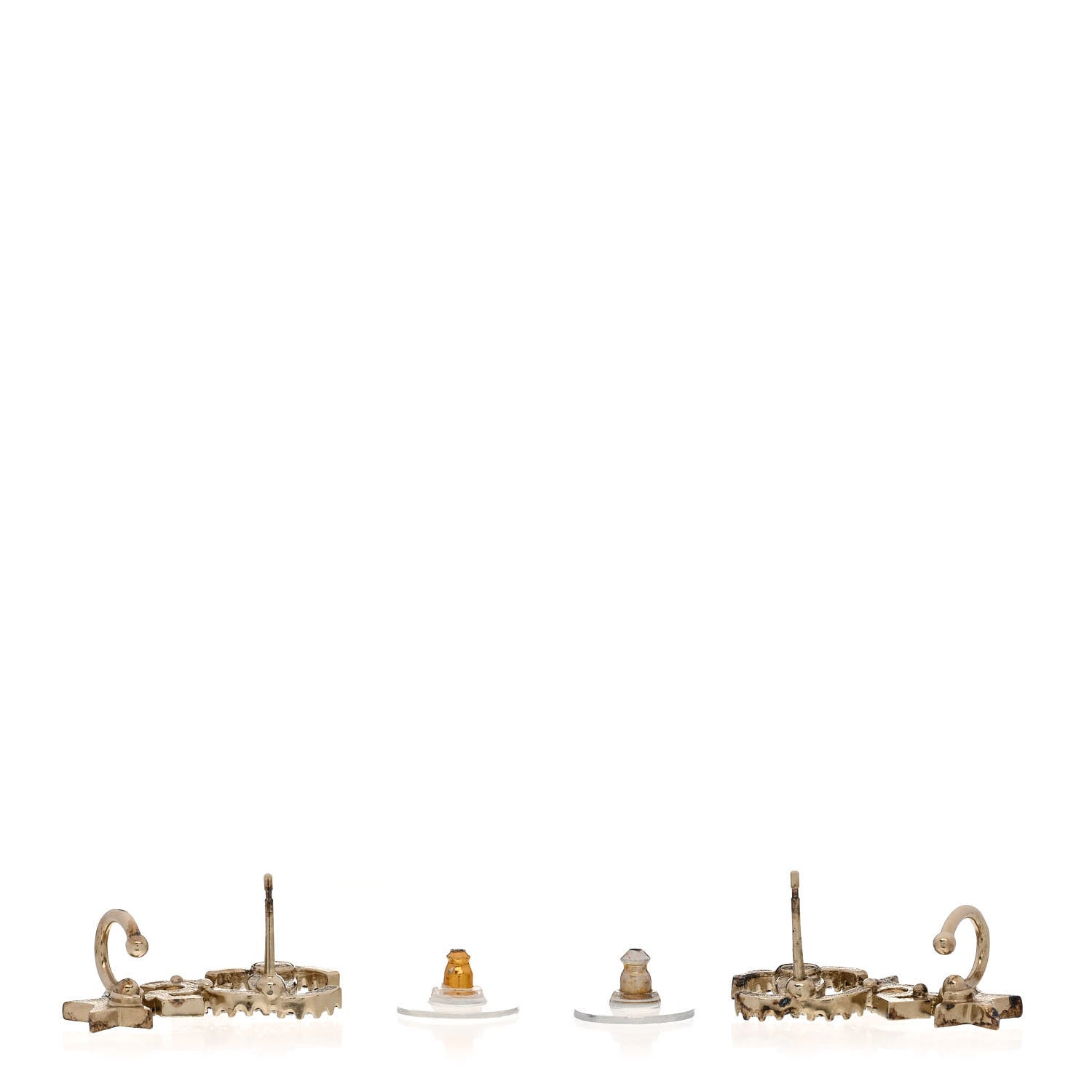 Chanel Crystal Star 5 CC Earrings Gold 3 of 4