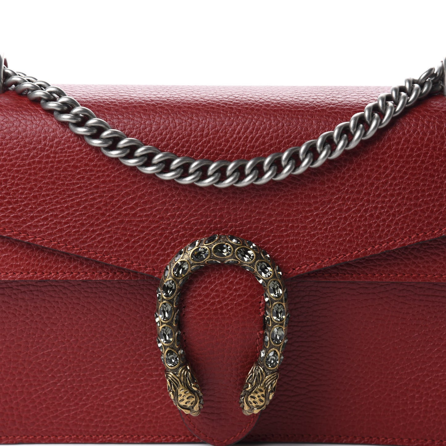 Dollar Calfskin Swarovski Crystal Small Dionysus Shoulder Bag Hibiscus Red