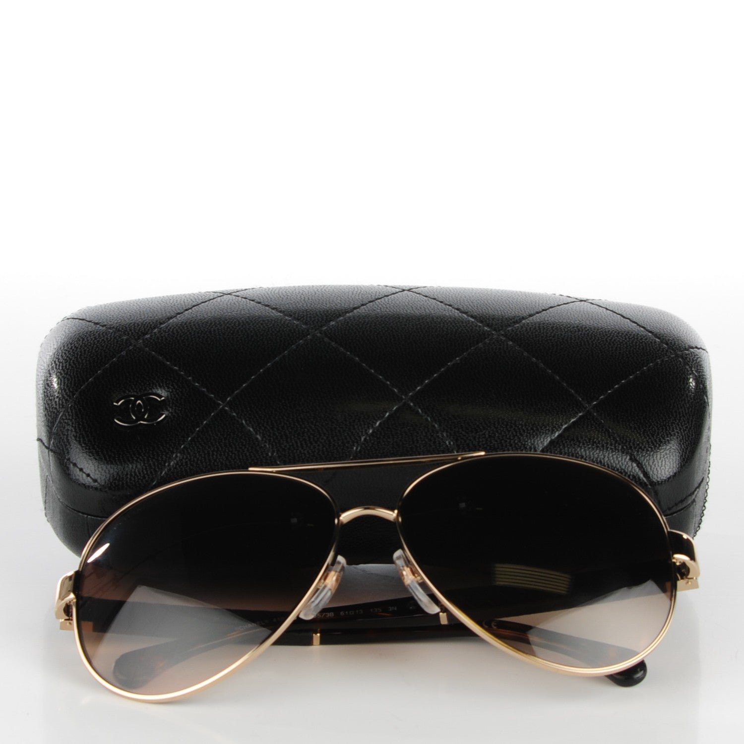Chanel Lambskin Quilted CC Sunglasses 4195-Q Gold Brown 7 of 7