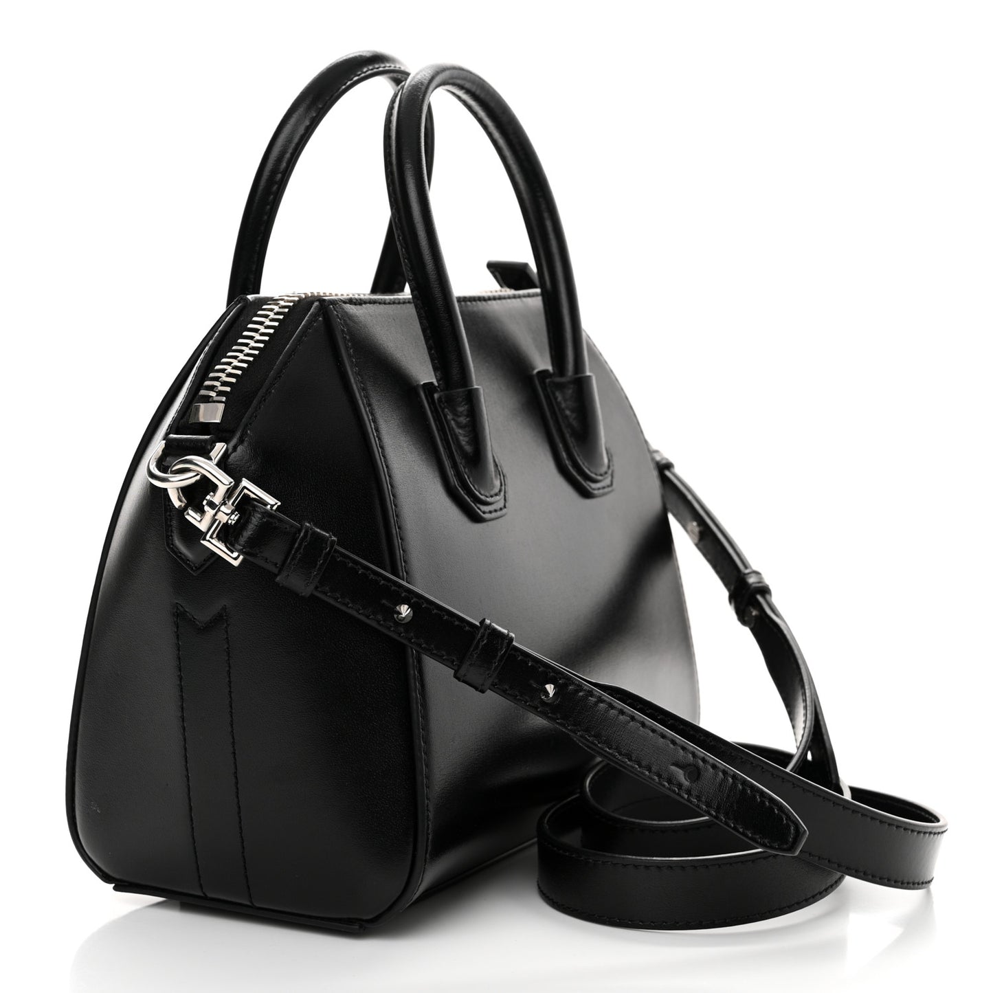 Shiny Lord Calfskin Mini Antigona Black