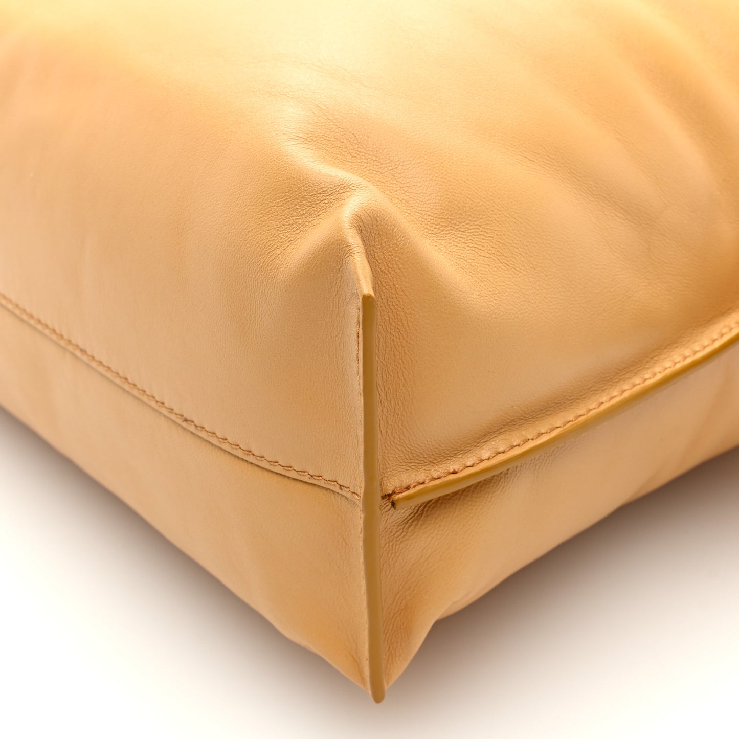 Calfskin Flamenco Puffer Knot Bag Camel