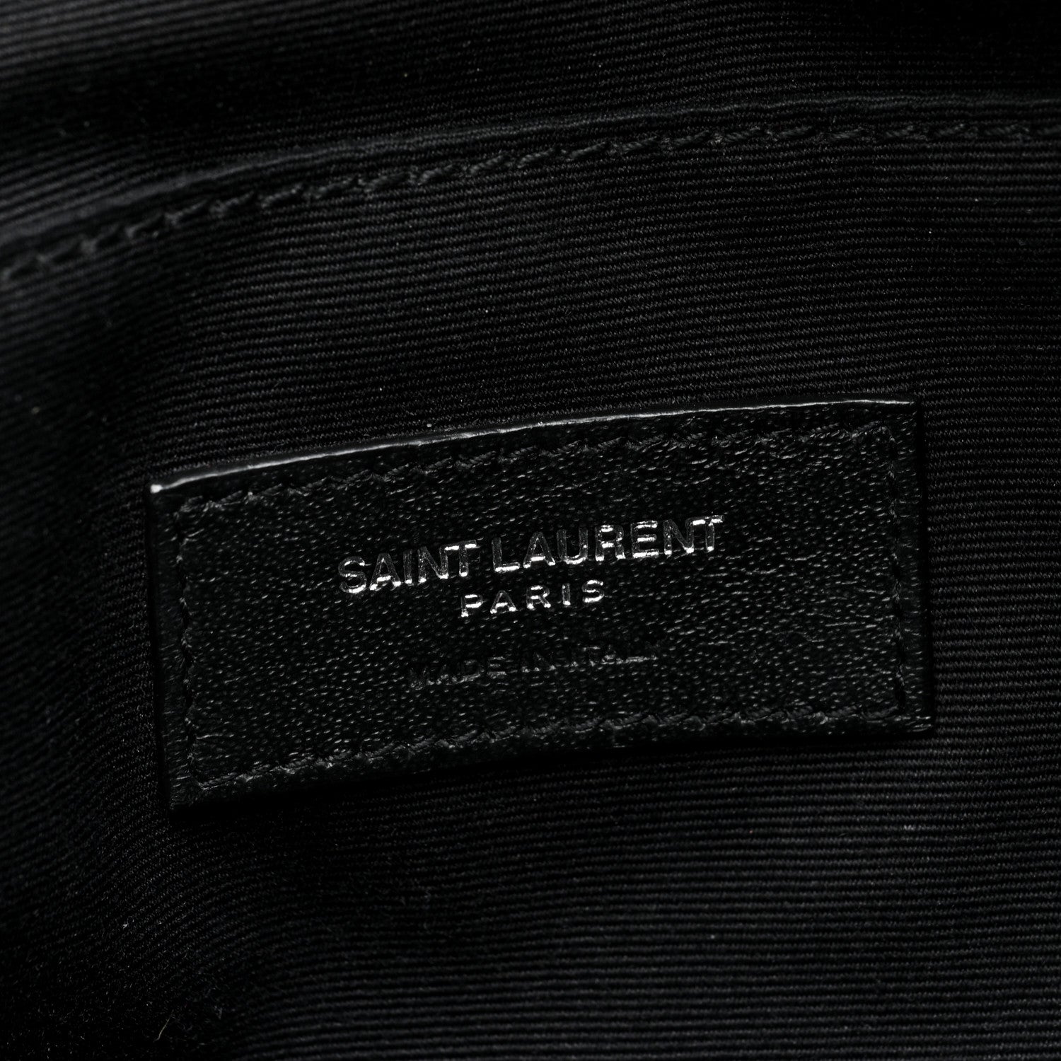 Saint Laurent Calfskin Crocodile Embossed Monogram Belt Bag Black 6 of 9
