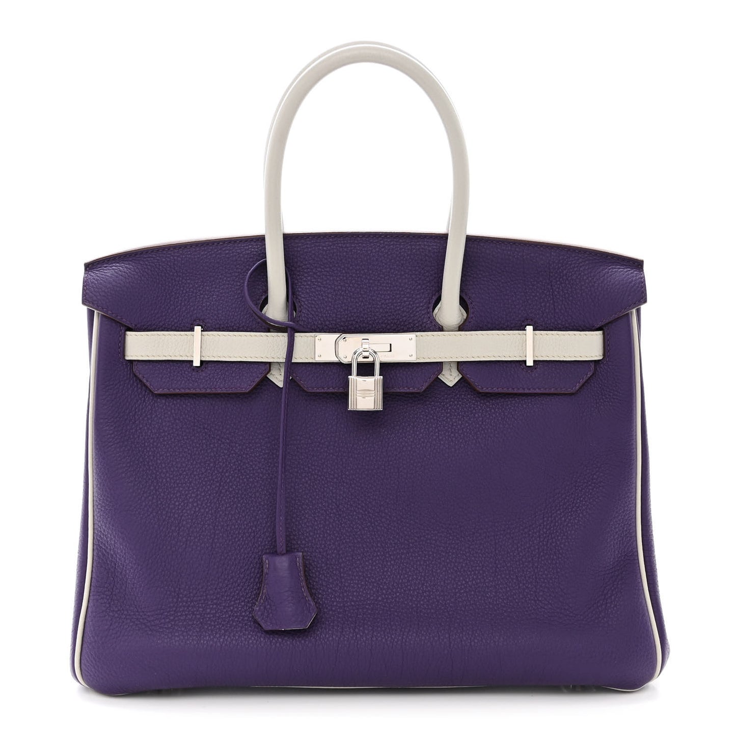 Togo Bi-Color Horseshoe Birkin 35 Iris Gris Perle