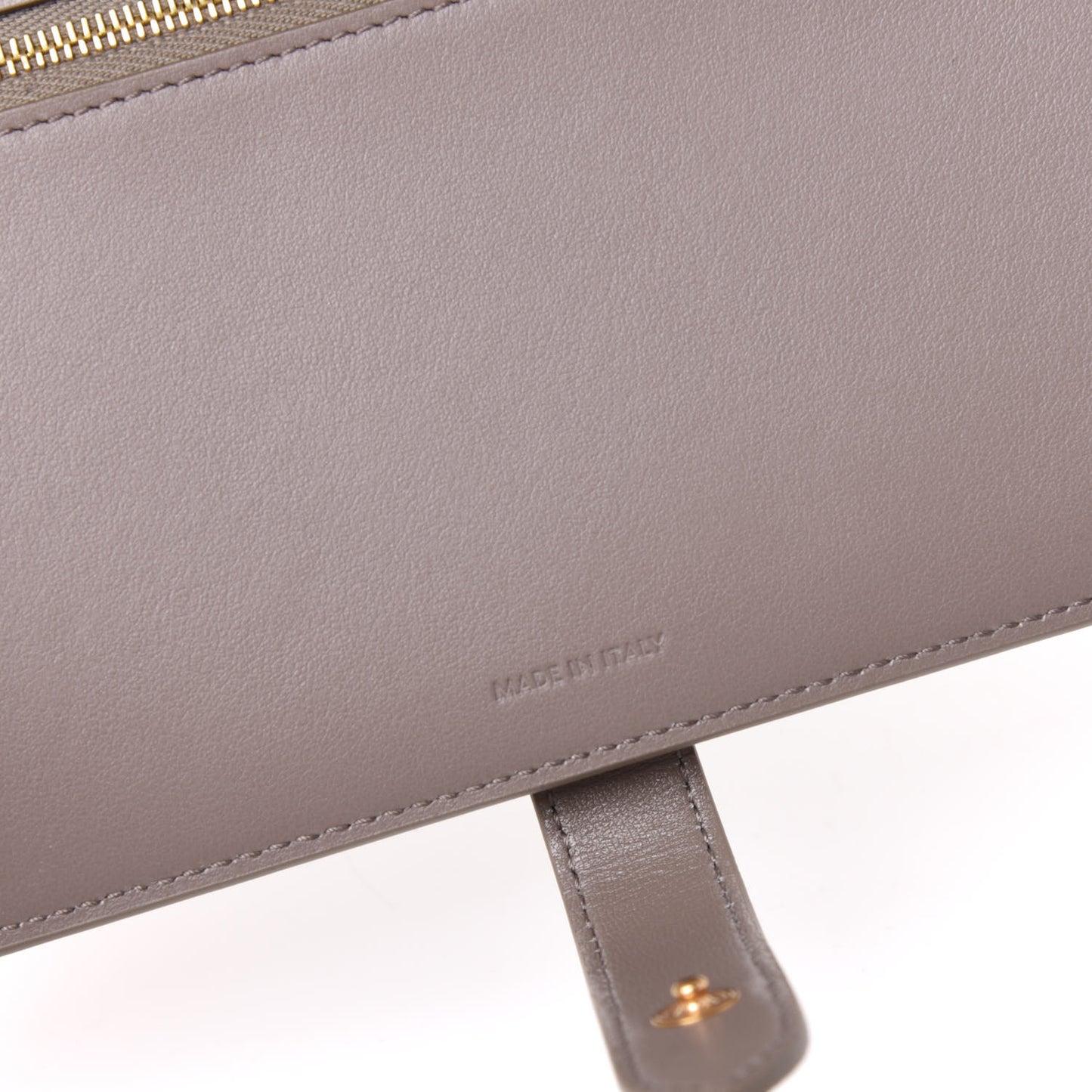 Grained Calfskin Large Multifunction Strap Wallet Pebble