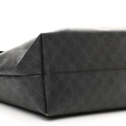 Gucci GG Supreme Monogram Web Handle Vertical Tote Black Grey 9 of 10