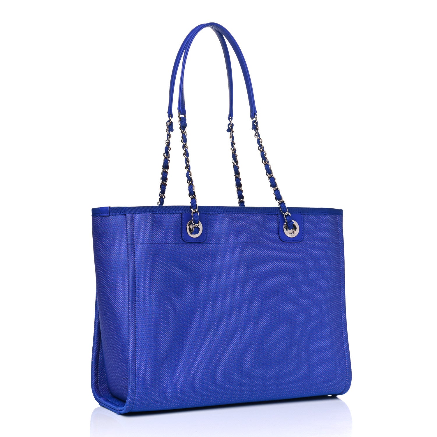 Chanel Mixed Fibers Small Deauville Tote Blue Orange 2 of 8