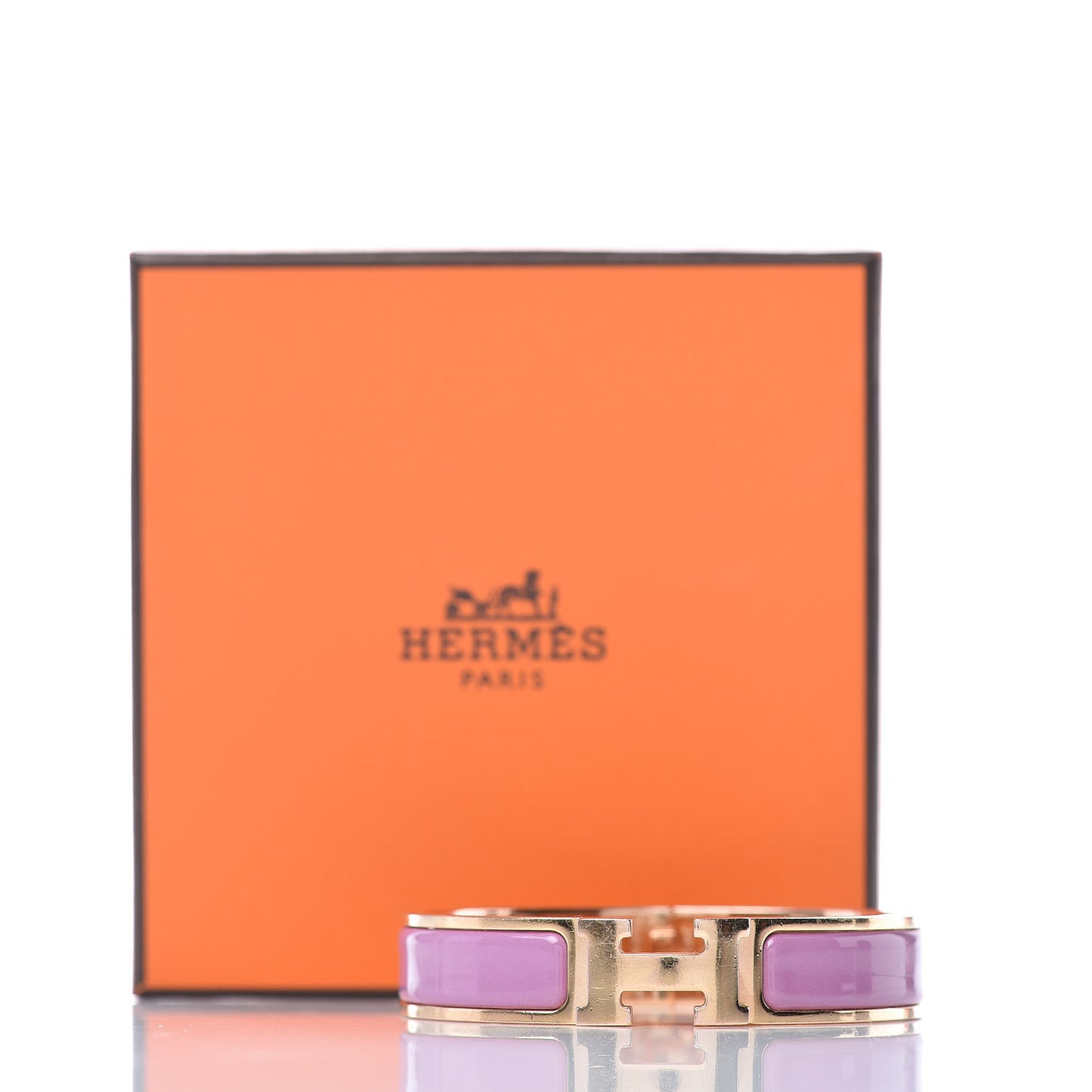 Enamel Narrow Clic Clac H Bracelet PM Rose Velours