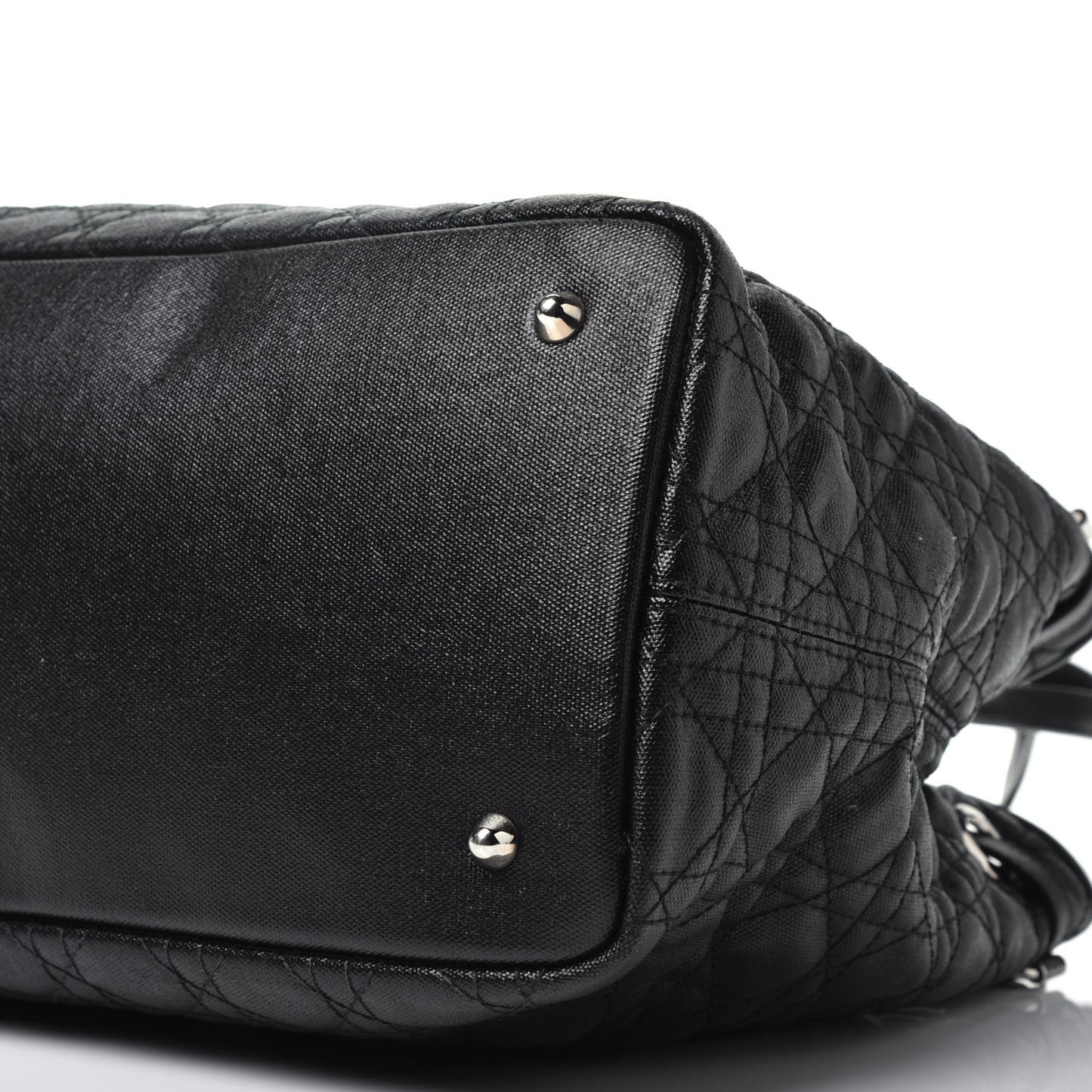 Coated Canvas Cannage Medium Panarea Tote Black