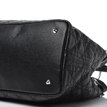 Christian Dior Coated Canvas Cannage Medium Panarea Tote Black 9 of 9