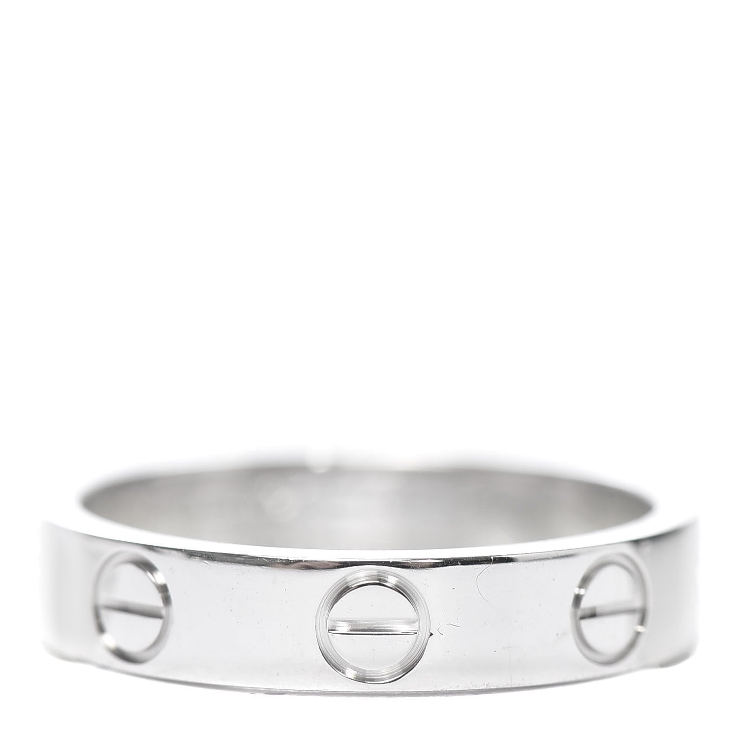 Cartier 18K White Gold 3.5mm LOVE Wedding Band Ring 47 4 1 of 4
