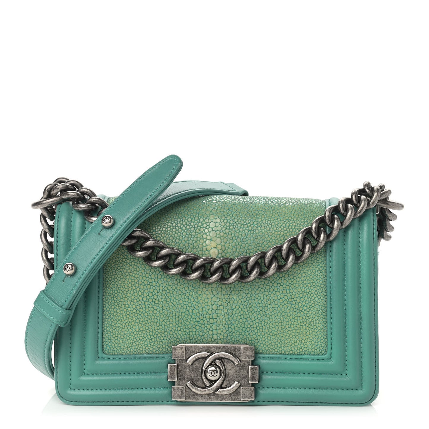 Galuchat Stingray Small Boy Flap Turquoise